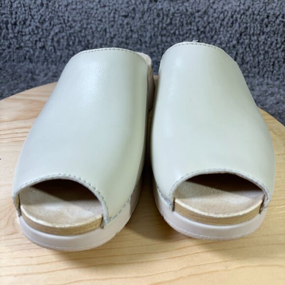 Dansko Shoe Ravyn Peep Toe Sandal Womens Size 10 Leather Beige Slip On Comfort - Picture 2 of 8